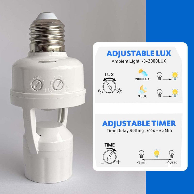 Motion Sensor Light Socket Automatic PIR Motion Detection Bulb Holder