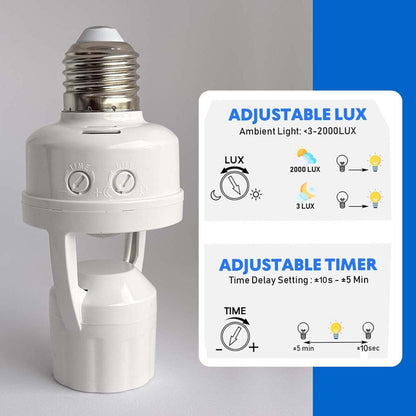 Motion Sensor Light Socket Automatic PIR Motion Detection Bulb Holder